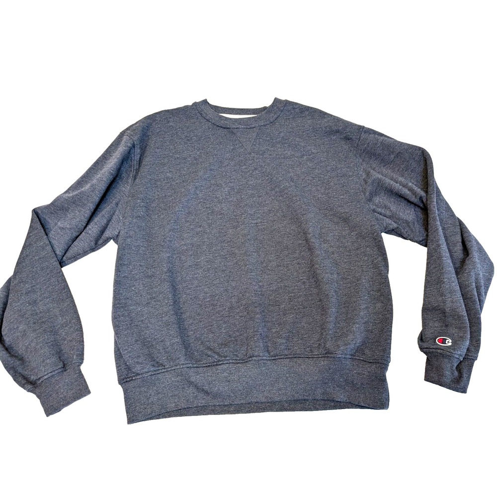 Vintage Y2K Champion Crewneck Sweatshirt Mens Sz: L Slate Blue Soft Stretch EUC